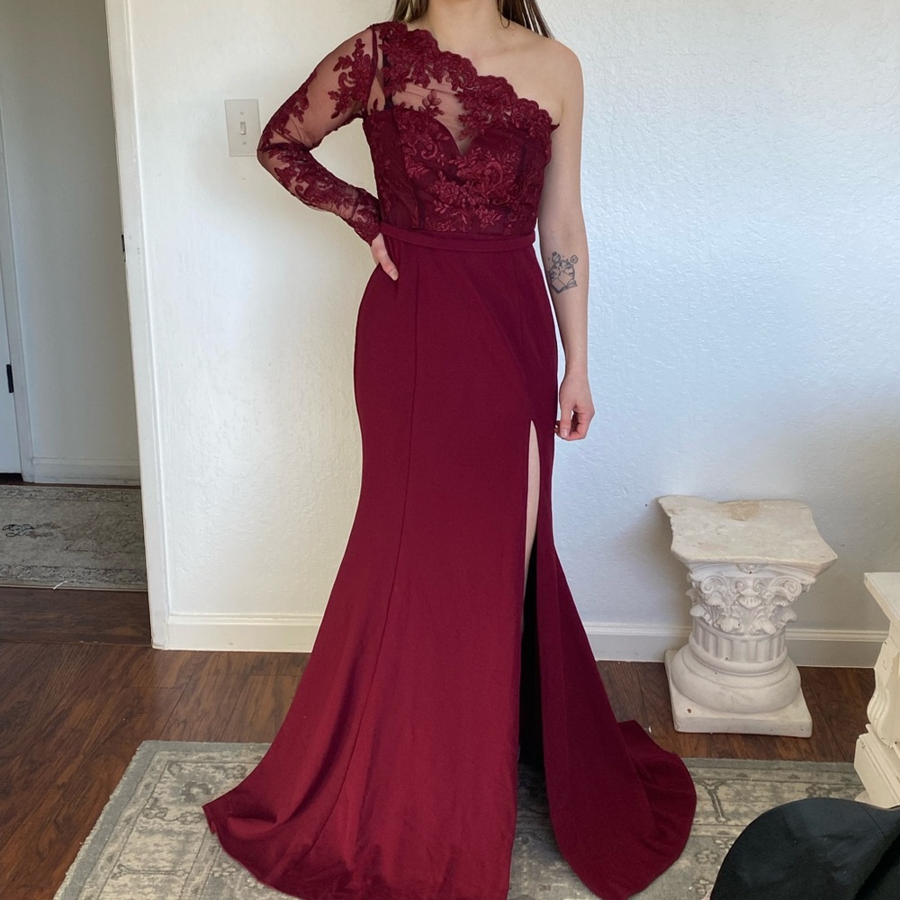 Burgundy dress